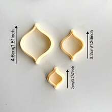 3件套复古风格聚合物粘土模具切割器套装，DIY珠宝制作工艺工具套装，适用于粘土塑形和手工珠宝制作，派对和节日主题 - 黃色 - 查看 8