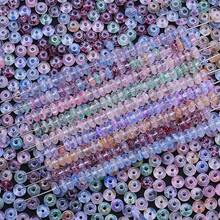 100颗3X6毫米透明金色箔玻璃珠，彩色算盘玻璃珠，非常适合制作手链、项链、耳环等珠宝首饰，DIY工艺品礼品 - Gold foil - 查看 7