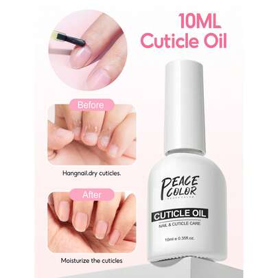  1 Botella de 10ml de Aceite de Cuidado de Uñas Profesional PEACECOLOR de Nutrición Profunda, Repara Cutículas Secas y Dañadas y Uñas Quebradizas, Uso en Salón y Hogar