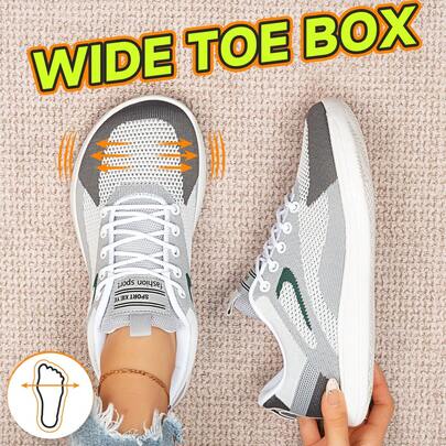Zapatos descalzos para mujer, zapatillas casuales con caja de punta ancha, zapatos de mujer con caída cero para gimnasio, caminar, trail running, trotar, tenis, fitness y uso casual al aire libre