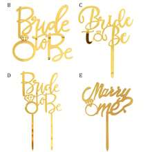 1pc/3pcs/6pcs Set Acrylic "She Said Yes" Cake Topper, Suitable For Bridal Shower, Engagement Party, Wedding Celebration - Multicolor - View 3
