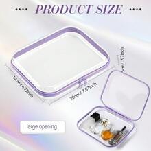 Hard Transparent Zipper Storage Bag, Plastic Pencil Case, Clear Storage Box, Suitable For Cosmetics, Snacks, Building Blocks, Puzzles - Multicolor - View 5