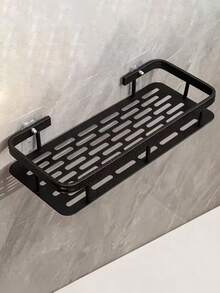 1/2pcs Wall Mounted Bathroom Shelf - No Drilling Required, Space-Saving Adhesive Storage Rack For Shampoo, Conditioner Etc., Drainage Design, Bathroom Storage Solution, Modern Bathroom Shelf, Durable Plastic Rack, Bathroom Organizer - Multicolor - View 5