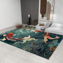 1pc Chinese Style Carp Patterned Area Mat Lightweight Washable EasytoManage Summer And Autumn Floor Mat Suitable For Living Room Bedroom Dining Room Study Hallway Room Accessones, Living Room Area Mat, Indoor Rugs For Living Room, Living Room Rugs Extra Large Size, Art Deco Floor Mat, Area Mat Living Room, Hallway Runner, Dining Room Decor, Traditional Design, Carp Pattern, Living Room Decor And Accessorie, Room Decor Bedroom, Floor Rug For Living Room, Rug Living Room Large, Area Rug - 彩色 - 查看 6