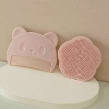 2pcs Infant Silicone Shampoo Brush And Comb Set To RemoveCradle Cap While Bathing - Multicolor - View 4