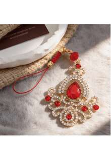 Lianxyfu 1 件镶钻手机挂饰 - 优雅酒瓶造型吊坠，适用于手机、汽车和包包，奢华礼品 - 玫紅色 - 查看 10