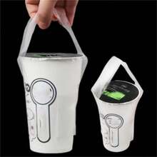 100个T型塑料袋，一次性透明单杯包装袋，适用于奶茶、咖啡、饮料、派对用品 - 彩色 - 查看 7