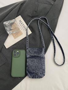 Fabric Material Women's Casual Mini Phone Pouch, Versatile Coin Purse Crossbody Bag - Multicolor - View 5