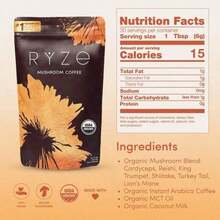 Mushroom Coffee USDA Organic With 6 Adaptogenic Mushrooms And MCT Oil, USA Grown Instant Coffee For Better Energy, Focus, Digestion, Immunity With Cordyceps, Lion's Mane, Turkey Tail, 30 Servings - 2PCS - 查看 8