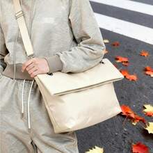 女士大容量折叠手提包，尼龙链条单肩包 - 彩色 - 查看 7