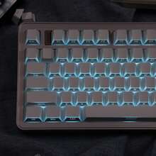 Black/White/Polar Day Gradient Translucent Side-Etched Keycaps, Customized PBT Doubleshot Keycaps - View 2