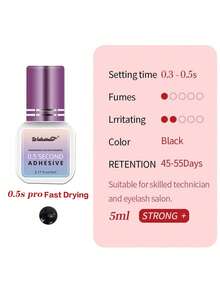 Waloshow 1pc 5ml 0.3S 0.5S 1S Eyelash Extension Glue, Black Single Lash Adhesive Set, Professional Use - Black - View 2