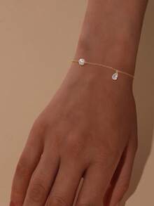 18K Gold Plated ArtificialPearl Bracelet Gold Charm Bracelets For Women Adjustable Fashion Charm Dainty Handmade Jewelry Gifts - Gold - View 6