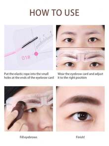 72/36/24/12pcs Reusable Eyebrow Stencils And Razor - Perfect Eyebrow DIY Kit, Create Flawless Beauty, Eyebrow Shaper, 12pcs Silicone Reusable Eyebrow Templates Eyebrow Card Drawing Thrush Cards Eyebrow Template Card Eyebrow Stickers Thrush Artifact - Multicolor - View 3