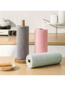 1 Rollo, 4m de longitud total, 20 piezas de toallitas húmedas reutilizables, rollo de toallas de cocina para el hogar, paño de cocina, sustituto multiusos, adecuado para la limpieza de la sala de estar, el dormitorio y la cocina - Multicolor - Ver 7