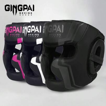 GINGPAI Thick Full Face Boxing Headgear, Kickboxing Helmet For Teens & Adults, MMA Training & Competition Protection