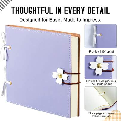 1 Piece High-Quality Fashion Scrapbook | 240 Pages, Thick Blank Pages, Wedding Photo Album, Exclusive Album, Gift For Girlfriend, Boyfriend And Family | Creative Handmade Gift With Ceremony, Available In Pink, Yellow And Purple