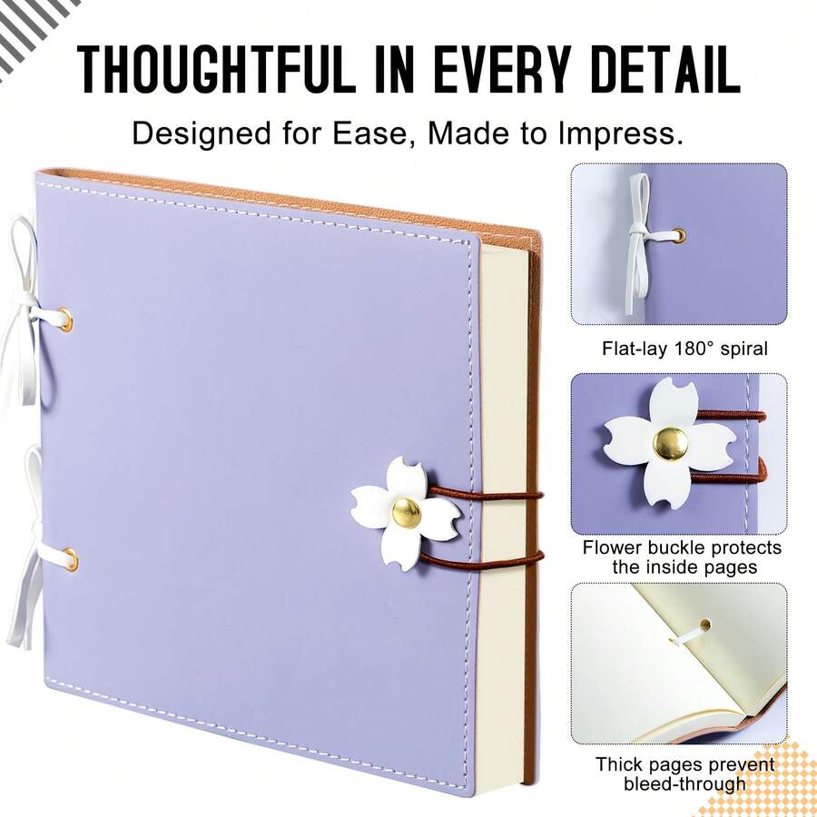 1 Piece High-Quality Fashion Scrapbook | 240 Pages, Thick Blank Pages, Wedding Photo Album, Exclusive Album, Gift For Girlfriend, Boyfriend And Family | Creative Handmade Gift With Ceremony, Available In Pink, Yellow And Purple