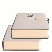 400-Page Super Thick Notebook, A5 Eye-Protective Paper Thick Notebook, Student Draft Notebook, Office And Business Meeting Notebook, Leather Notebook, Equipped With Personalized Soft Leather And Bookmarks, Suitable For School, Office, Business, Student Supplies And Gifts - A5 - View 2