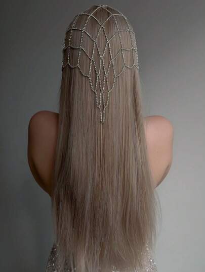 Bohemian Hollow Mesh Headchain, Glamorous Party Dress Jewelry Accessory For Women, Headpiece