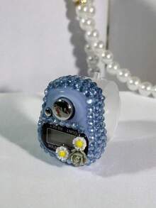 Máy đếm mini cầm tay kỹ thuật số đính đá hoa dễ thương, thước đo độ chặt có thể điều chỉnh, đếm thủ công tiện lợi, nhiều màu sắc để lựa chọn, thích hợp cho các hoạt động thể thao ngoài trời, đếm số lần cầu nguyện, đếm người và nhiều hơn nữa, nhẹ và di động, thích hợp cho việc đọc kinh, đếm số lần cầu nguyện, thể thao/huấn luyện/cầu nguyện. - Nhiều màu - Xem 1