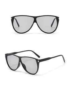 Black Cat Eye Retro Fashion Glasses, Fashionable Personalized, Suitable For Driving, Vacation, Travel, Party, Daily Wear, Any Occasion - Black - View 4