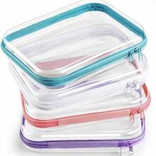 Hard Transparent Zipper Storage Bag, Plastic Pencil Case, Clear Storage Box, Suitable For Cosmetics, Snacks, Building Blocks, Puzzles - Multicolor - View 7