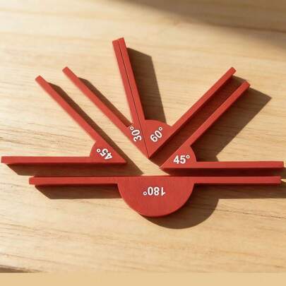 1 Juego de herramientas de enseñanza de transportador [Incluye 180°+45°+45°+60°+30°], herramientas matemáticas, herramientas de visualización de ángulos geométricos, ayudas didácticas de matemáticas, herramientas de aprendizaje, herramientas de identificación de ángulos