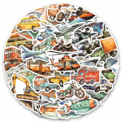 50PCS Cartoon Hybrid Car Stickers For Holiday Decorations, Laptops, SkateboardsStickers, Art & Crafts, A Vibrant And Aesthetically Graffiti Set, Perfect For Journals, Scrapbooks, And Party Supplies