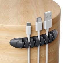 3/5/7孔多功能理线器，高速轨道形自粘式理线夹，USB线缆固定器，数据线收纳架 - 多色 - 查看 2