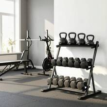 Sportnow Estante para mancuernas de entrenamiento de fuerza - Negro - Ver 10