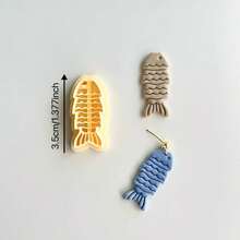 1pc Polymer Clay Fish Cutter, Creative Fish Polymer Clay Mold, Suitable For DIY Earrings And Jewelry Making, Handmade Design, Creative Handcraft - Yellow - View 8