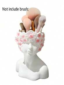 1个艺术侧脸女孩化妆刷架，高端桌面笔筒，适用于客厅、卧室 - 彩色 - 查看 10