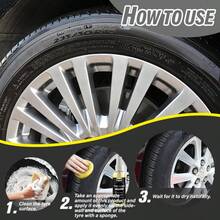 100毫升轮胎涂层剂，抗老化修复保护剂，汽车轮毂塑料部件清洁抛光蜡，快速增黑，不油腻，持久抗污染抗紫外线，防止轮胎老化和开裂 - 黃色 - 查看 4