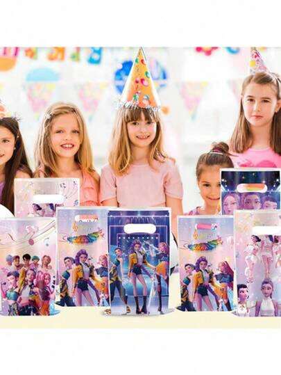 10pcs/Set Korean Pop Music Party Gift Bags, Candy Snack Bags, Party Decor Packaging Bags, Cute Small Gift Bags Suitable For Birthday Party, Baby Shower, Graduation, Wedding, Back To School, Holiday Party, Kpop Fan Party Gift Set