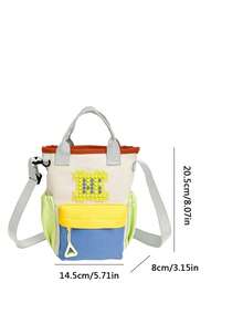 Fashion Kids Phone Crossbody Bag, Travel Shoulder Bag, Patchwork Handbag - Green - View 8