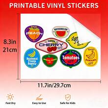 ESHANG 可打印乙烯基贴纸 A4 20张 光面白 | 兼容喷墨和激光打印机 - B - 查看 6