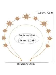 1件波西米亚太阳女神皇冠，星月发箍，波西米亚风发饰，礼物，旅行，女士，节日礼物，馈赠佳品，家居美发饰品 - 彩色 - 查看 8