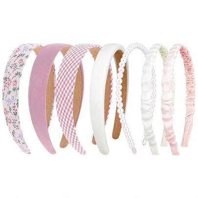 7pcs/Set 2026 New Headbands For Women, Viral Pearl Hairband Clips, Elegant Headwear, Versatile Outdoor Hair Accessories