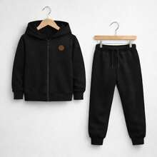 Boys' Basic Winter Set With Zipper - Black, Heather Gray, And Navy Blue - 2 組混合套裝 - 查看 7