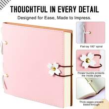 1 Piece High-Quality Fashion Scrapbook | 240 Pages, Thick Blank Pages, Wedding Photo Album, Exclusive Album, Gift For Girlfriend, Boyfriend And Family | Creative Handmade Gift With Ceremony, Available In Pink, Yellow And Purple - One Size - View 16