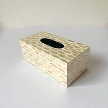 Ins风格轻奢天然贝壳装饰纸巾盒，适用于客厅和餐厅，创意收纳，适用于家庭桌面。 - 彩色 - 查看 21