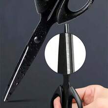 1 pièce Ciseaux noirs extra-larges et robustes, ciseaux de bureau en métal résistant à la rouille avec des lames noires anti-adhérentes, ciseaux de ménage durables pour l'artisanat, fournitures de bureau, ciseaux à tissu, ciseaux polyvalents d'urgence pour l'extérieur, cadeau parfait - Ciseaux à lame noire - Voir 7