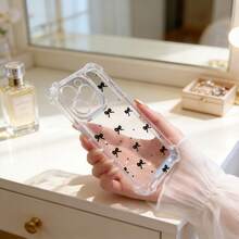 1个可爱波点蝴蝶结透明气囊防震手机壳，兼容苹果7/8/X/XR/XS Max/11/12/13/14/15/16/17 Pro Max、三星Galaxy A14/A15/A16/A17/A04/A05/A06/A07/A54/A55/A56/A57/A34/A35/A36/A37/S26/S26+/S26 Ultra、12C/13C/14C/15C、荣耀400/400 Pro/400 Lite/300/300 Pro/200、C85 Pro/C75/C71/C63/C53 - 無色 - 查看 2