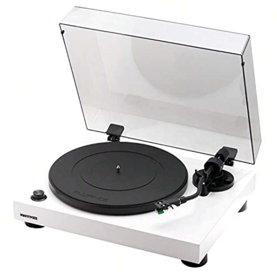 Fluance RT81 Elite High Fidelity Vinyl Turntable Record Player with Audio Technica AT95E Cartridge Belt Drive Built-in Preamp Adjustable Counterweight Solid Wood Plinth - Piano Black - Blanco (Piano Blanco) - Ver 1