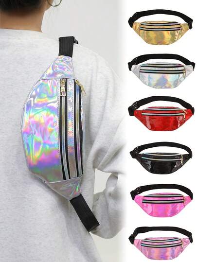 1 حقيبة خصر نسائية عصرية للاستخدام الخارجي مزينة بالبريق، تصميم سحاب ملون، حقيبة خصر بريقية للجري، حقيبة صدر متقاطعة للنساء، حقيبة شاطئ خارجية عاكسة مع حزام كتف قابل للتعديل، مناسبة للاستخدام اليومي، الخارج، السفر، التنزه، الجري، ركوب الدراجات، تصميم محمول، هدية مثالية لموسم العودة إلى المدرسة، عيد الأم، الصيف، رأس السنة، رمضان، عيد الفطر، عيد الحب، عيد الميلاد، أو .