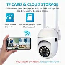 Camera an ninh nhìn đêm 1080P, camera giám sát gia đình WiFi 2.4GHz với chức năng báo động, xoay nghiêng 360°, phát hiện chuyển động thông minh, âm thanh hai chiều, sử dụng trong nhà/ngoài trời để chăm sóc người già và giám sát thú cưng. - trắng - Xem 4