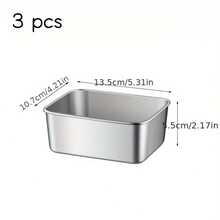 3pcs Rectangular Baking Molds - Multifunctional Cake Air Fryer Mold Set Suitable For Milk Cake, Chocolate Cake, Toast - Great For Homemade Cookies, Cakes, Breads - Essential For Holiday Baking, Baking Accessories, Stainless Steel Towel Tray, Tiramisu Tray, Cold Plate, Square Plate, Rice Plate, Food Container, Prep Plate - Multicolor - View 11