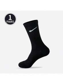 6 Pairs Black Mid-Calf Socks For Women - Black - View 5