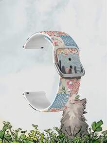 20/22mm Universal Patchwork Cat Pattern Smartwatch Band, Compatible With Samsung, Honor Smartwatches - Silicone Strap With Pattern, Fits GT2/GT3, Watch 3, Galaxy - Multicolor - View 6